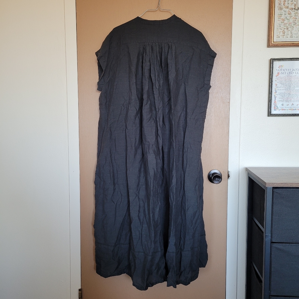 Pas de Calais grey linen midi dress - Picture 7 of 9